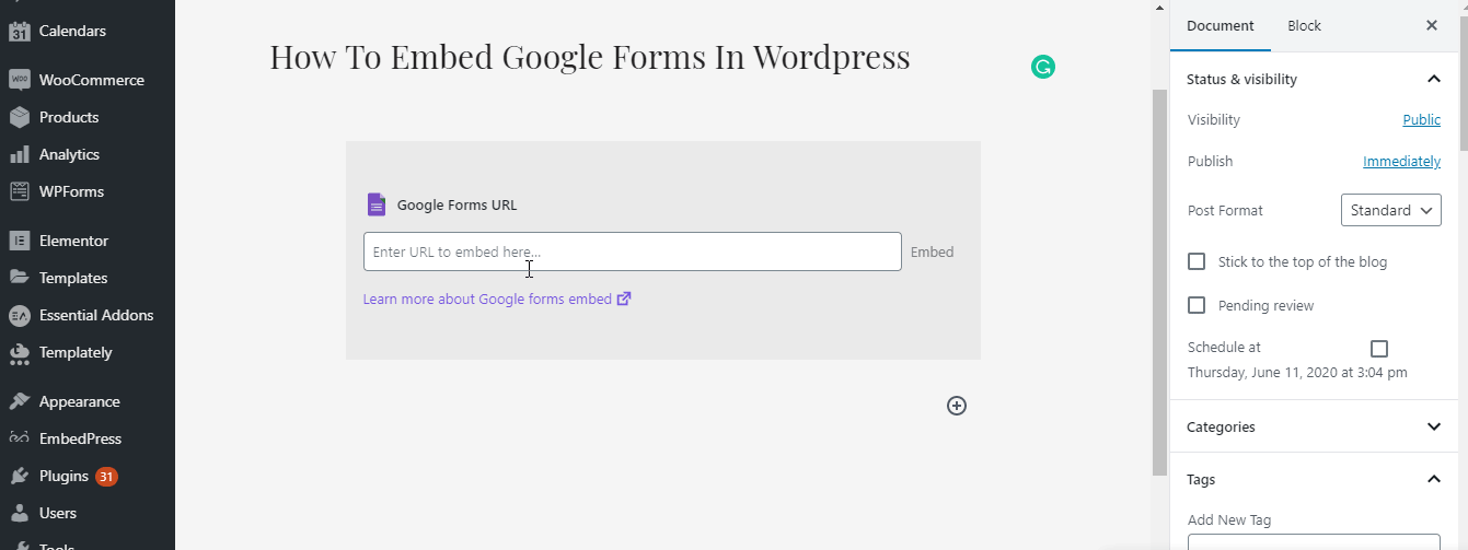 Embed Google Forms In WordPress